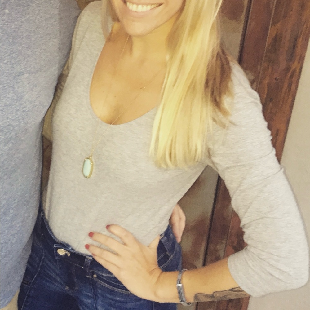 H&M Heather Gray Basic Tee Bodysuit